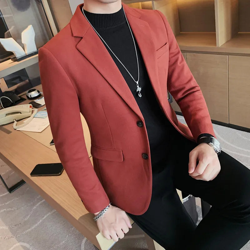 Mens High Quality Casual Blazer Jacket/male Slim Fit Fashion Business  S-4XL - Bonnie Lassio