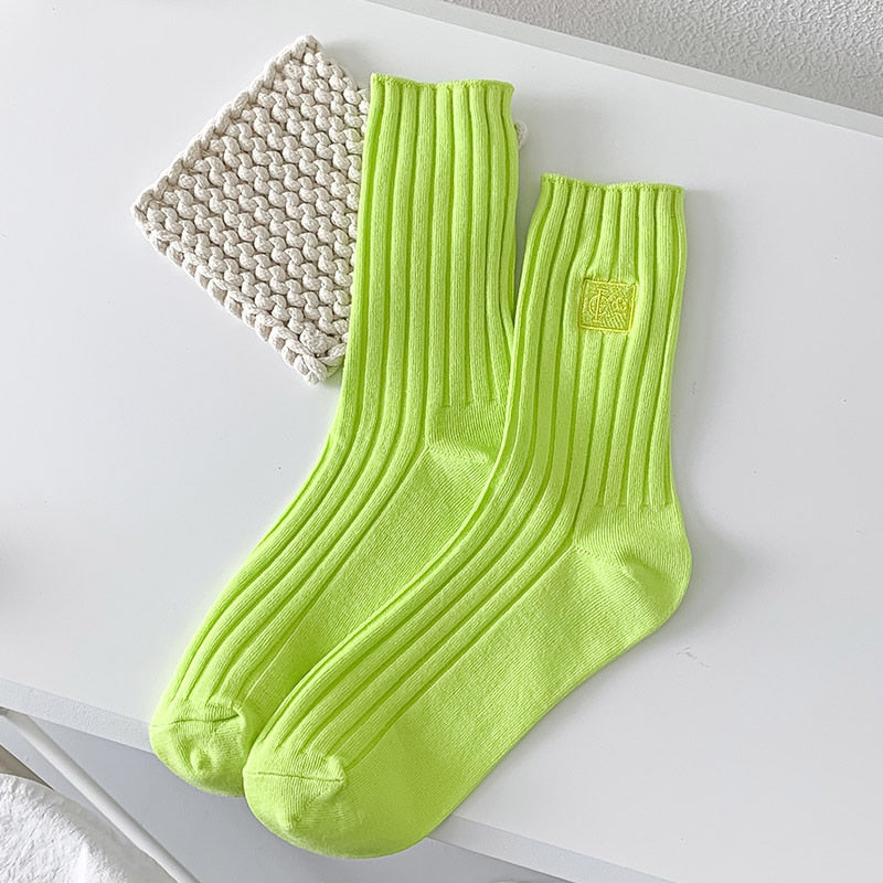Women's Socks Breathable Cotton Socks Solid Color - Bonnie Lassio