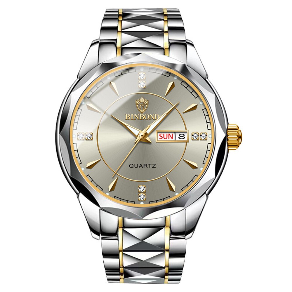 Men Gold Watch Luxury Quartz Mens Business Watches Fashon Day Date Male Clock Stainless Steel Waterproof Relogio Masculino 2023 - Bonnie Lassio