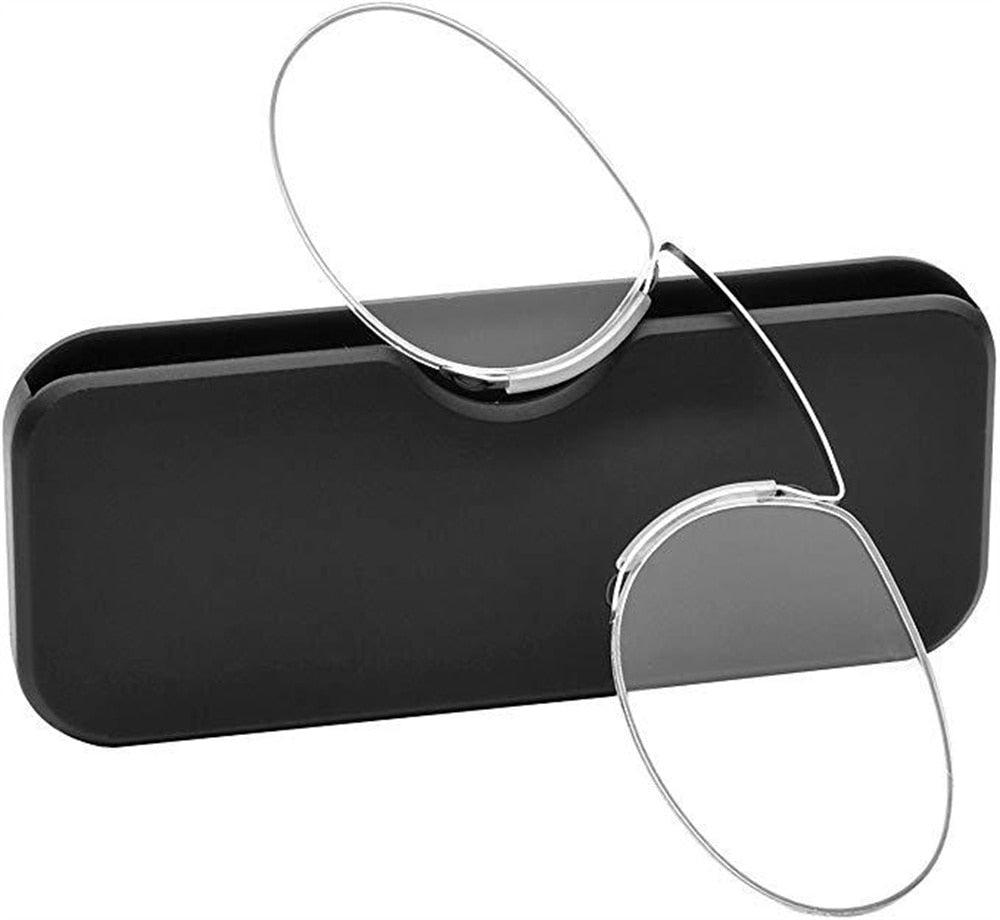 Rimless Nose Clip On Reading Glasses Mini Portable Legless Lazy Glasses Men Women Presbyopic Glasses Magnifying +1.0 - +3.5 - Bonnie Lassio