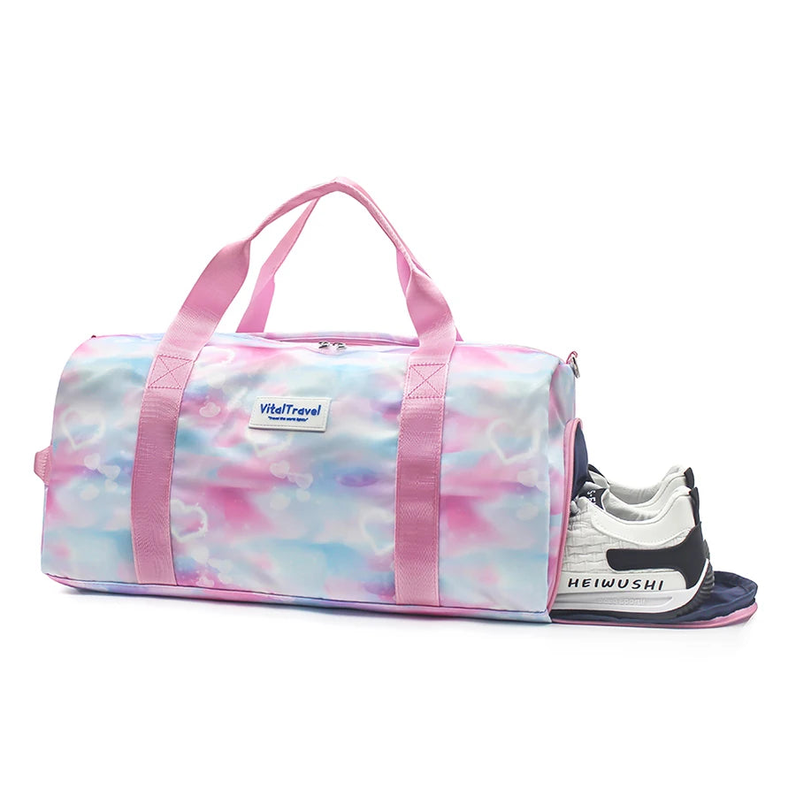 Sports Gym Bag Travel Duffel with Dry Wet Pocket and Shoe Compartment Unisex - Bonnie Lassio