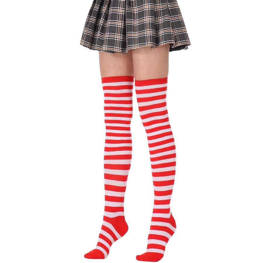 Long Tube Ladies Japanese Blue and White Striped Over-knee Socks Thigh High - Bonnie Lassio