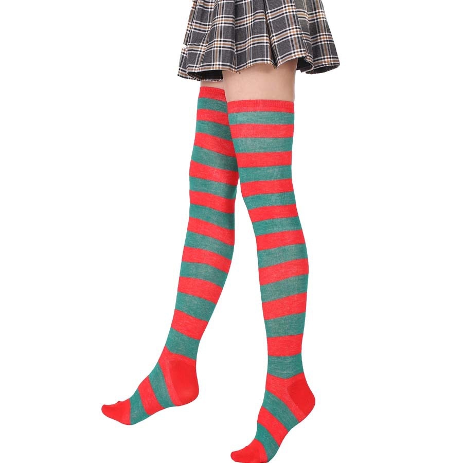 Long Tube Ladies Japanese Blue and White Striped Over-knee Socks Thigh High - Bonnie Lassio