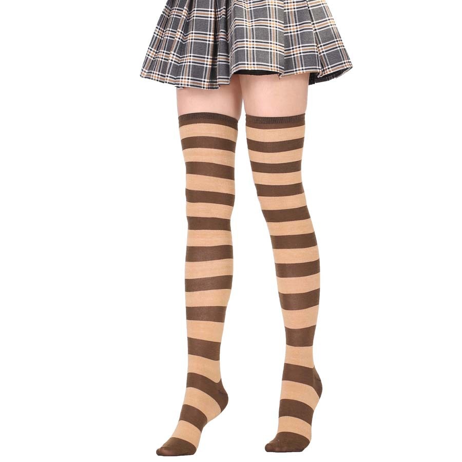 Long Tube Ladies Japanese Blue and White Striped Over-knee Socks Thigh High - Bonnie Lassio