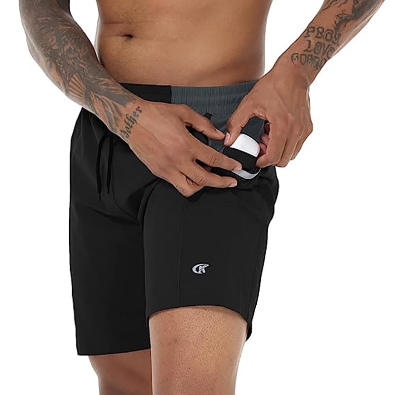 Men's Running Shorts with Zipper Pockets Swim Trunks Men's Lightweight Casual Shorts Quick Dry Gym Workout Athletic Shorts - Bonnie Lassio