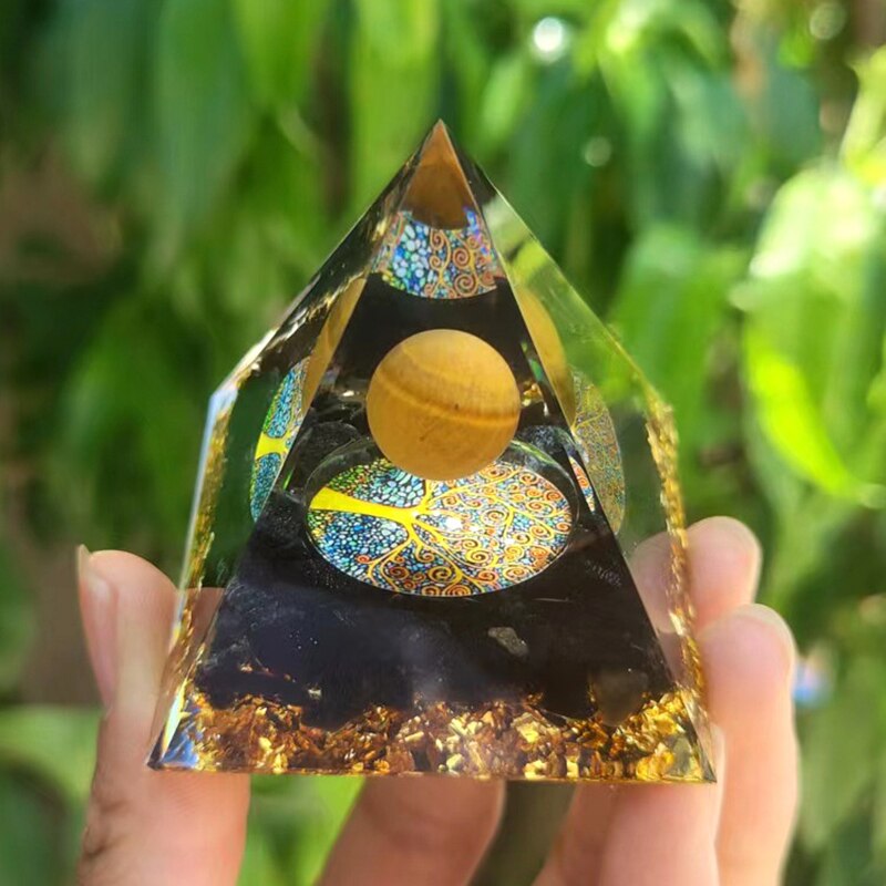 Orgonite Pyramid Healing Crystals Energy Generator Natural Stone Pendulum Reiki Chakra Meditation Tool Home Room Decorations - Bonnie Lassio