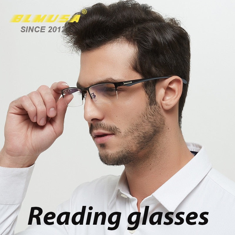 BLMUSA New Progressive Multifocal Reading Glasses Men Handsome Anti Blue Light Prescription Glasses Eye Glasses Frames For Men - Bonnie Lassio