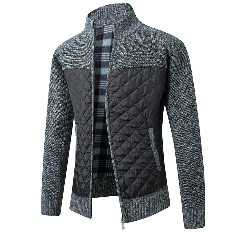 Mens Knitted Cardigan Fleece Autumn and Winter Slim Fit - Bonnie Lassio