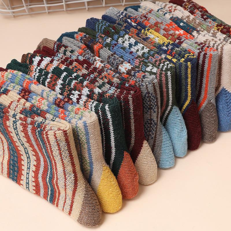 5 Pairs Autumn Winter Warm Men&#39;s Thicken Thermal Wool Socks Fashion Casual Harajuku  Spanish Socks National Style Socks for Gift - Bonnie Lassio