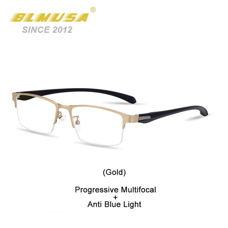 BLMUSA New Progressive Multifocal Reading Glasses Men Handsome Anti Blue Light Prescription Glasses Eye Glasses Frames For Men - Bonnie Lassio