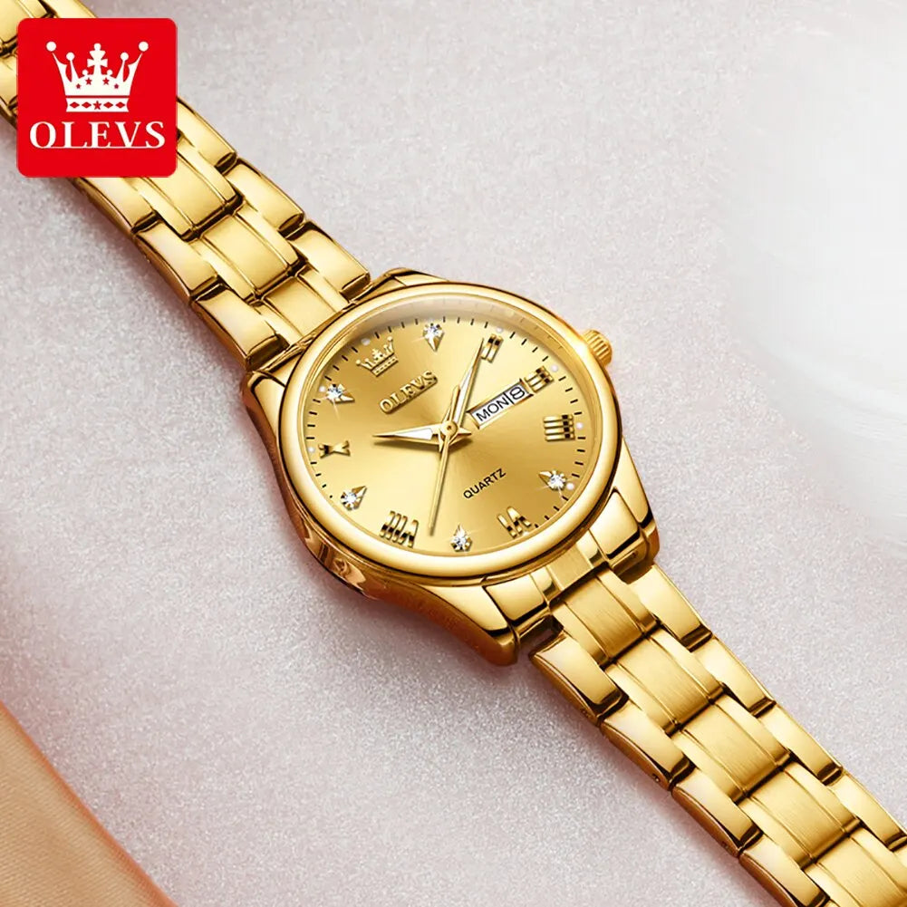 OLEVS Women Wrist Watch Original Watches for Ladies Waterproof Stainless Steel - Bonnie Lassio