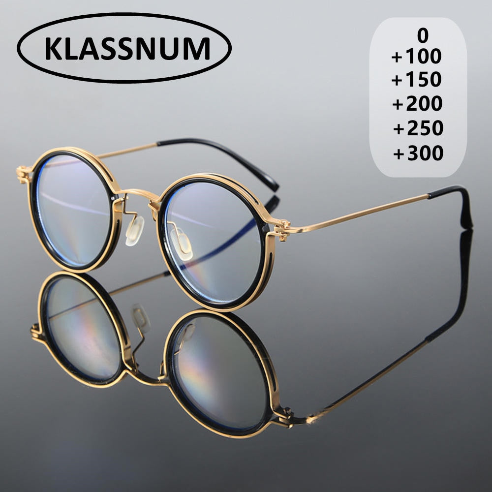 Men Reading Glasses Metal Square Full Frame Reading Glasses Women Magnifying High Definition Presbyopic Eyewear +0 To +4.0 - Bonnie Lassio