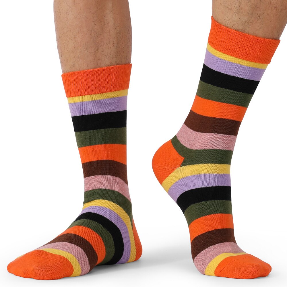 Mens Rainbow Socks Striped Mixed Colours 5 Pairs - Bonnie Lassio