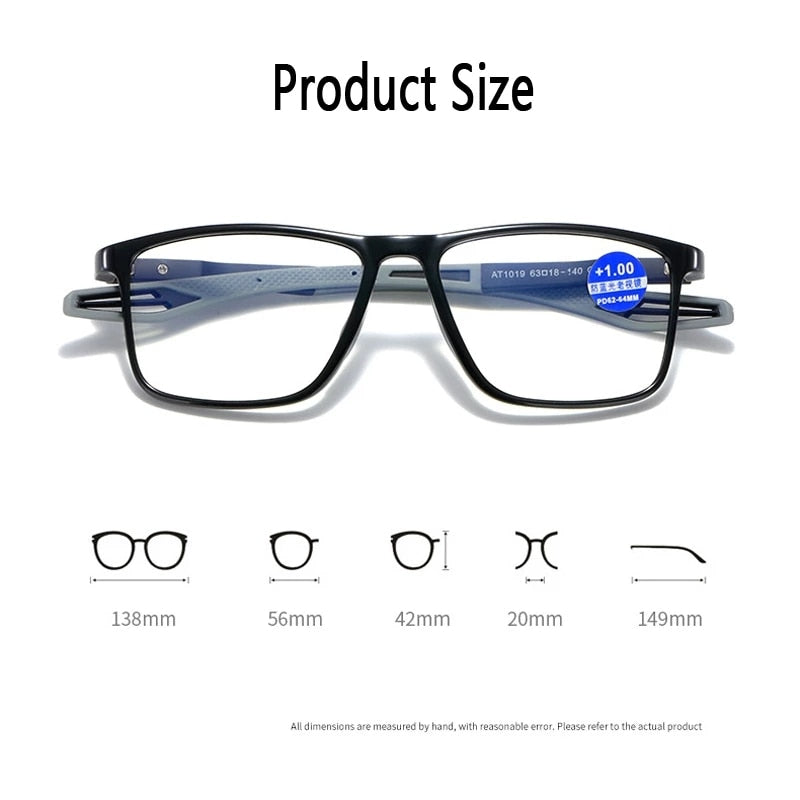 IENJOY Anti Blue Light Presbyopia TR90 Ultra Light Sports Wholesale Male Elderly Reading Glasses Anti-skid Presbyopia Glasses - Bonnie Lassio