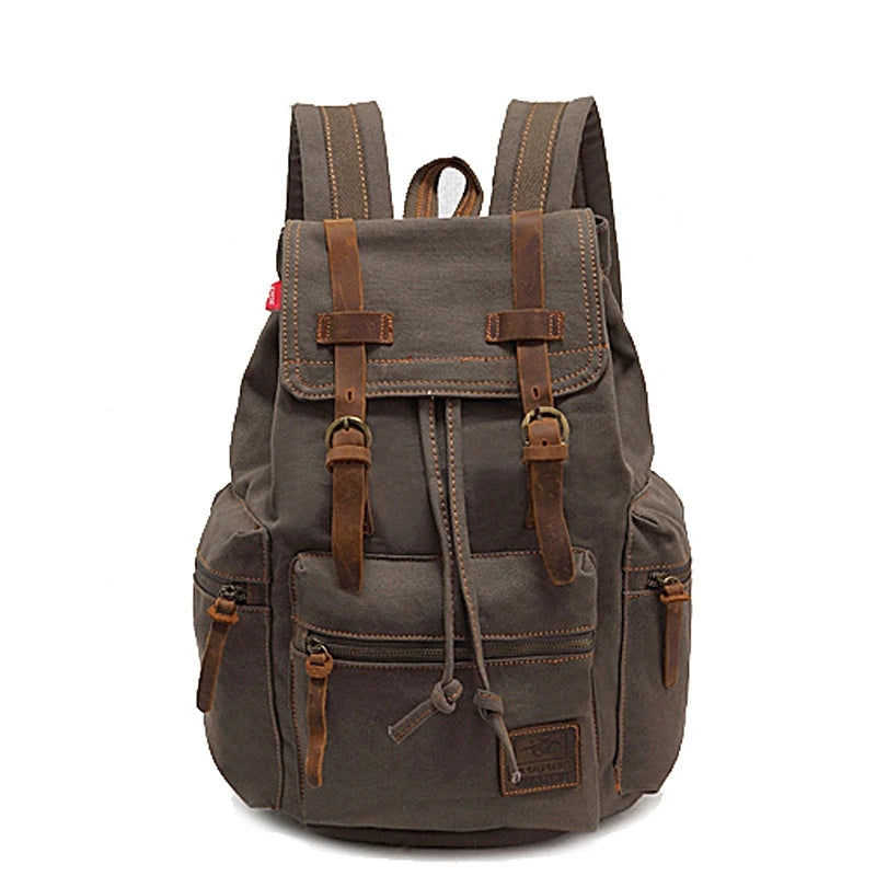 Fashion Men's Backpack Vintage Canvas Backpack School Bag Men's Travel Bags Large Capacity Travel Laptop Retro Bag Dropshipping - Bonnie Lassio