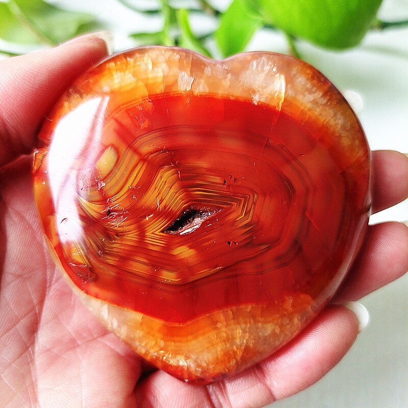 Natural Stone Red Agate Crystal Heart Symbolic Love Yoga Exercise FengShui Room Decoration Spiritual Meditation Healing Crystals - Bonnie Lassio