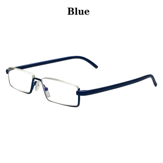IENJOY TR90 Reading Glasses Anti-Blue Light Reading Glasses Men Half Frame Prescription Eyeglasses Male Eyewear With Case1.0-4.0 - Bonnie Lassio