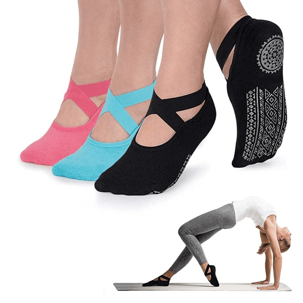 WomenS Non-Slip Cotton Sock Ideal for Pilates Ballet Dance - Bonnie Lassio