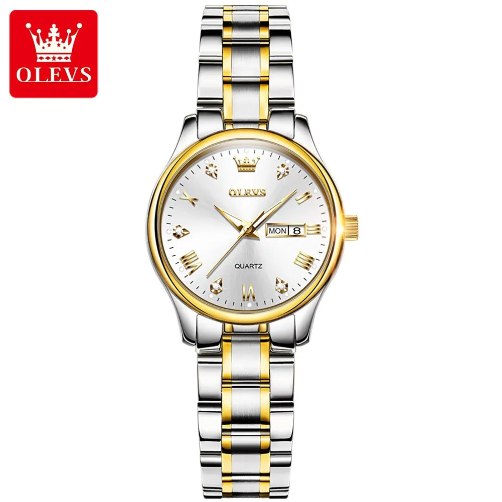 OLEVS Women Wrist Watch Original Watches for Ladies Waterproof Stainless Steel - Bonnie Lassio