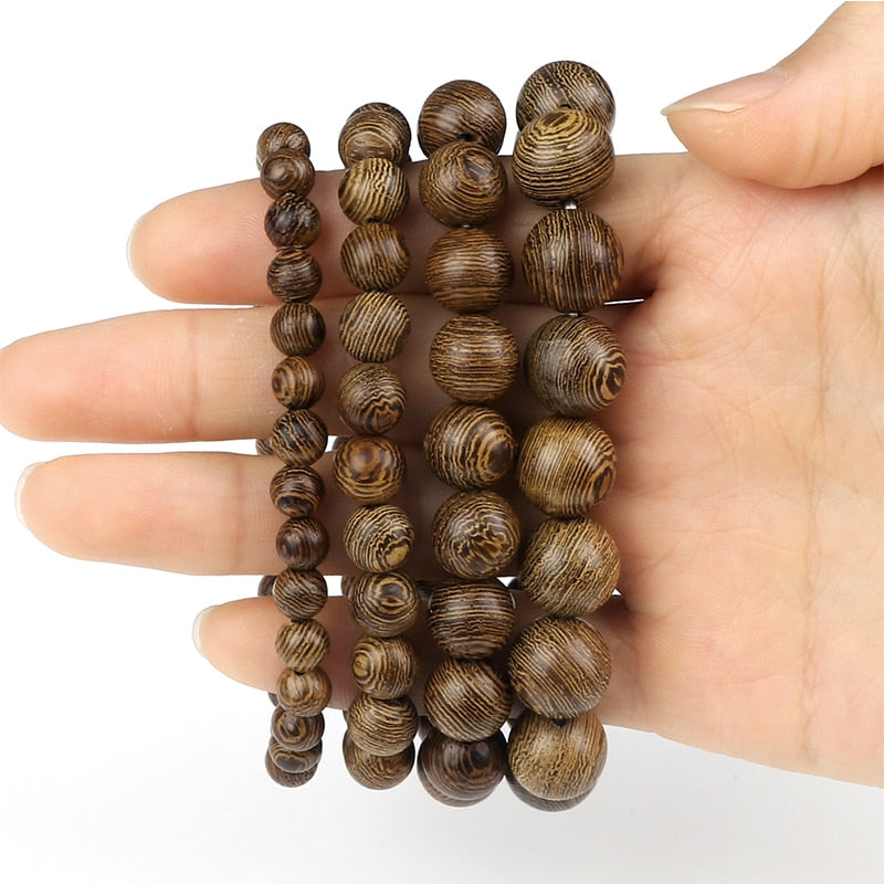 6/8/10/12mm Men Vintage Bracelet Original Wooden Beads Meditation Prayer Buddha Stretch Bracelets&Bangle Women Yoga Jewelry Gift - Bonnie Lassio