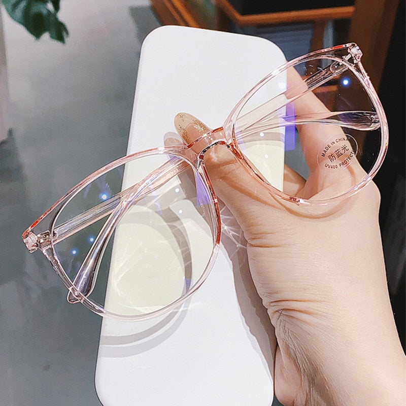 Anti Blue light Myopia Glasses Women Computer Men Eyeglass Vintage Optical Plain Frame Spectacles Transparent Blocking Glasses - Bonnie Lassio