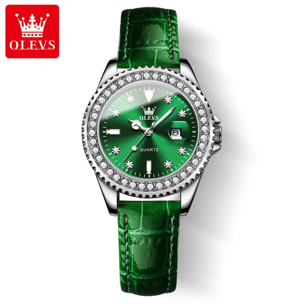 OLEVS Original Diamond Dial Quartz Watch for Women Fashion Elegant Ladies Watches Stainless Steel - Bonnie Lassio