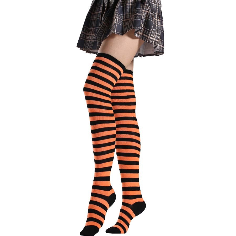 Long Tube Ladies Japanese Blue and White Striped Over-knee Socks Thigh High - Bonnie Lassio