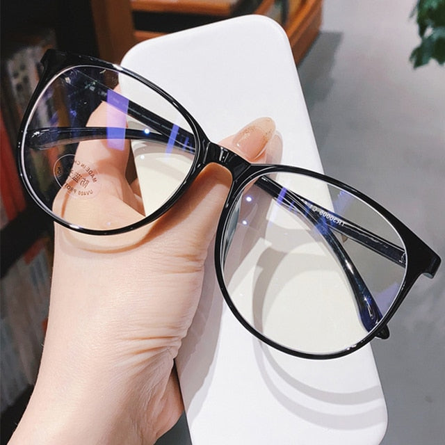 Anti Blue light Myopia Glasses Women Computer Men Eyeglass Vintage Optical Plain Frame Spectacles Transparent Blocking Glasses - Bonnie Lassio