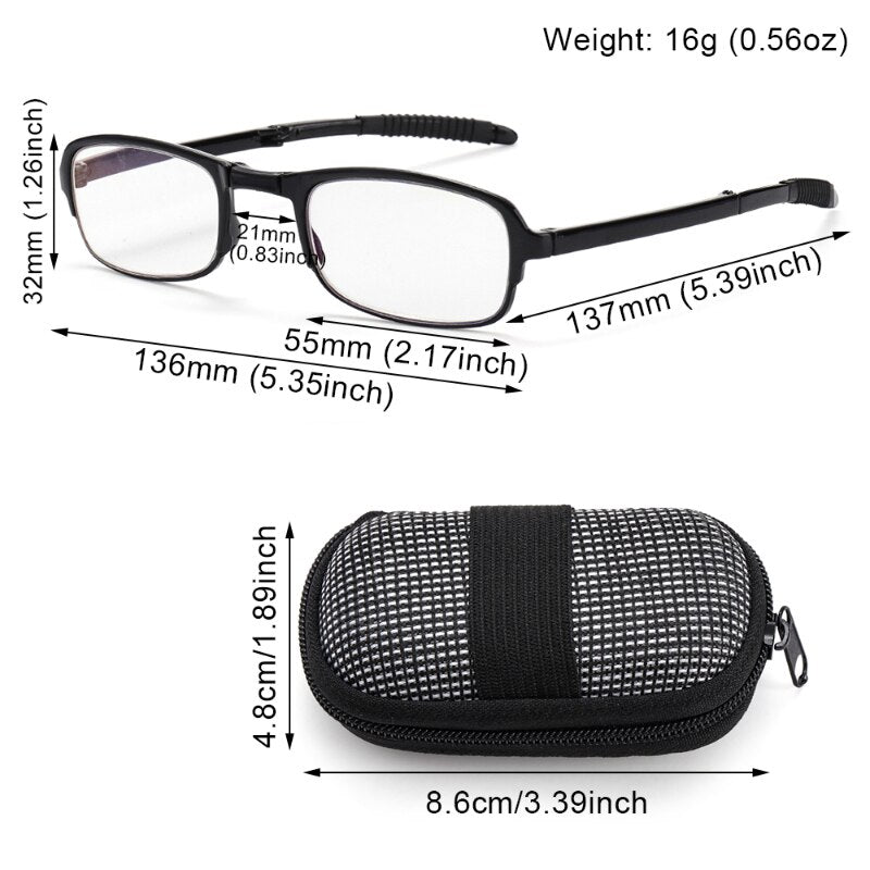 Blue Light Blocking Folding Reading Glasses with Box Ultralight TR Frame Foldable Eyeglasses Men Women Retro Presbyopia Eyewear - Bonnie Lassio