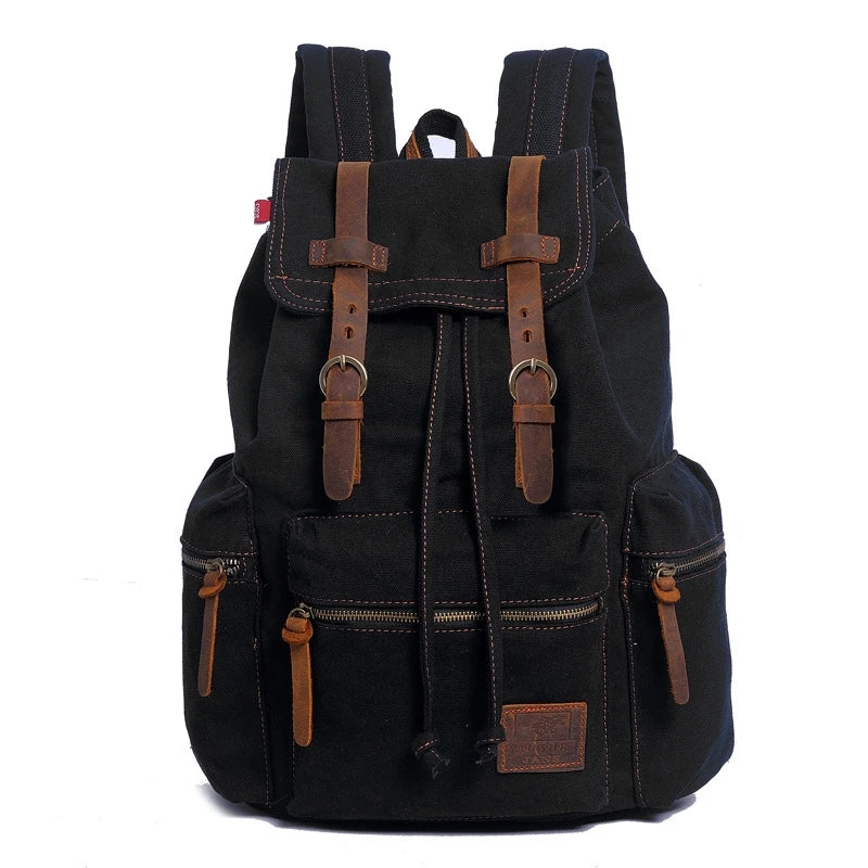 Fashion Men's Backpack Vintage Canvas Backpack School Bag Men's Travel Bags Large Capacity Travel Laptop Retro Bag Dropshipping - Bonnie Lassio