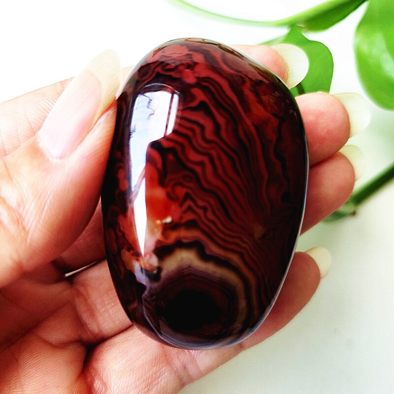 Natural Lace Stone Sardonyx Agate Palm Hand Play Witchcraft Supplies Meditation Spiritual Decor Home Decoration Healing Crystals - Bonnie Lassio