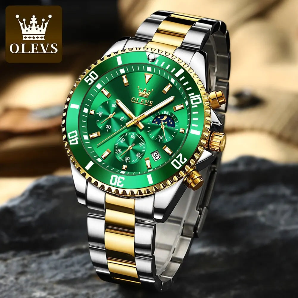 OLEVS Men Watch Stainless Steel Waterproof Luiminous Business Fashion Luxury - Bonnie Lassio