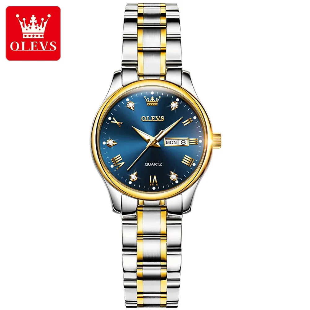 OLEVS Women Wrist Watch Original Watches for Ladies Waterproof Stainless Steel - Bonnie Lassio