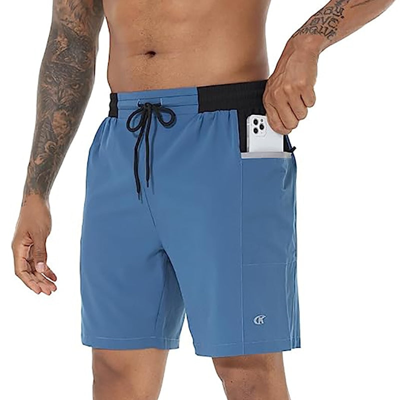 Men's Running Shorts with Zipper Pockets Swim Trunks Men's Lightweight Casual Shorts Quick Dry Gym Workout Athletic Shorts - Bonnie Lassio