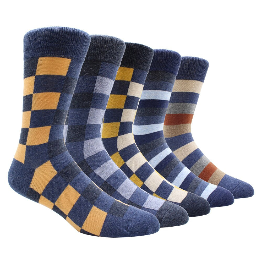 Mens Rainbow Socks Striped Mixed Colours 5 Pairs - Bonnie Lassio