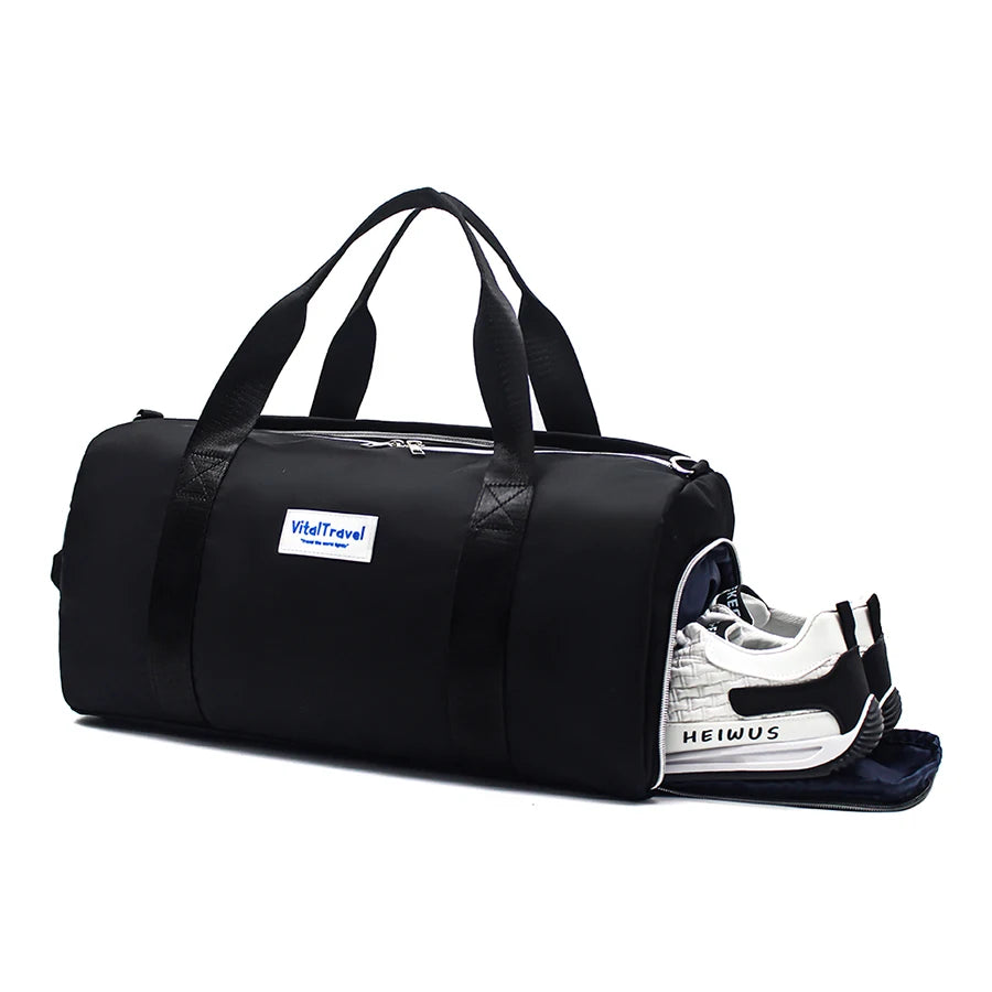 Sports Gym Bag Travel Duffel with Dry Wet Pocket and Shoe Compartment Unisex - Bonnie Lassio