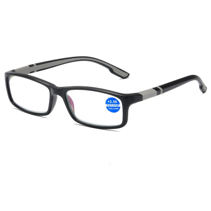 Reading Glasses Men Women Sports Anti-blue Light Reading Eyewear Black Red TR90 Frame Presbyopia Eyeglasses +100 to+400 glasses - Bonnie Lassio