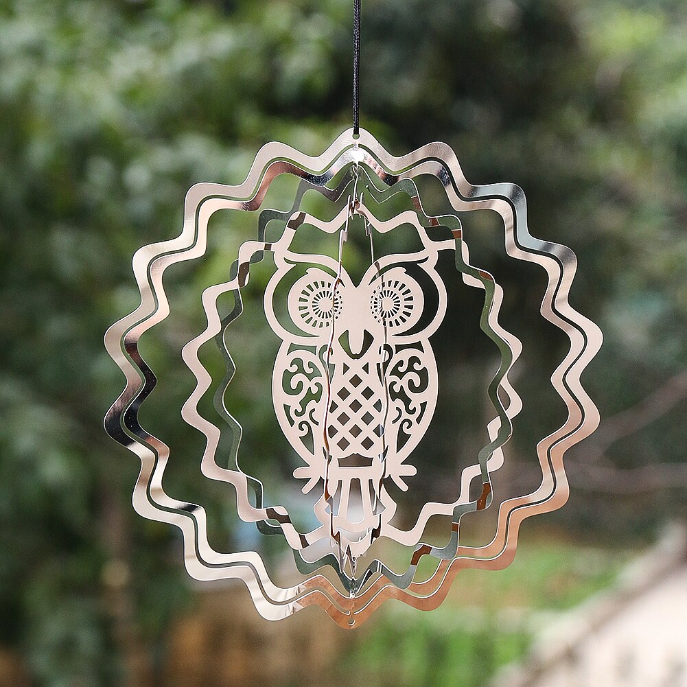 3D Rotating Wind Spinner Hanging Suncatchers Stainless Steel Mirror Reflection Wind Chimes Parts Decor Feng Shui Pendant Amulet - Bonnie Lassio