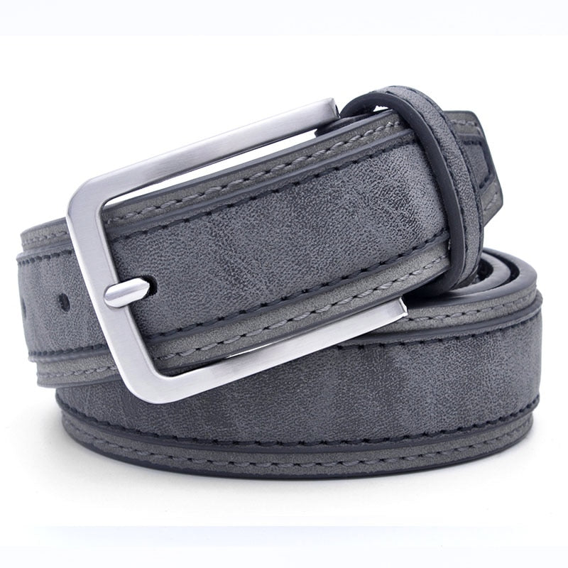 New Men&#39;s Belt Fashion Casual Strap Male Jeans Designer Trouser Belts Pu Genuine Leather Luxury Brand Pin Buckle - Bonnie Lassio