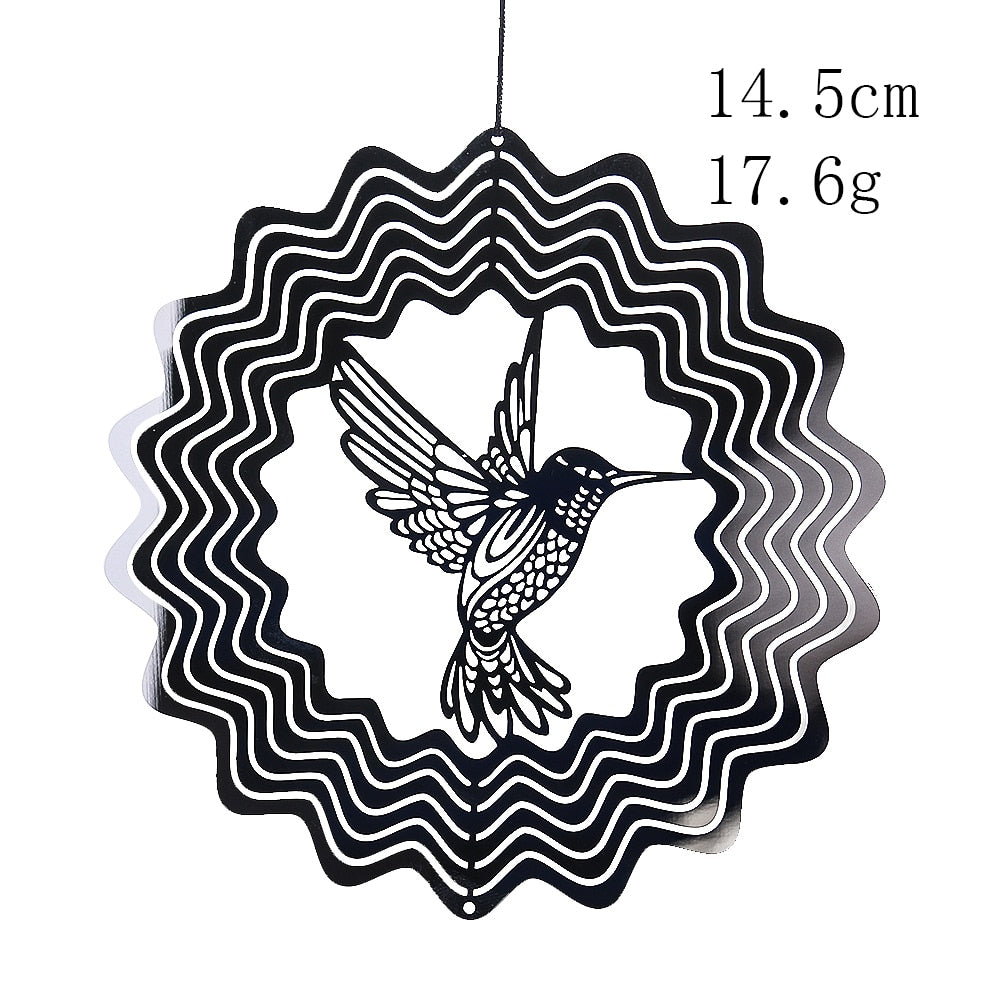 3D Rotating Wind Spinner Hanging Suncatchers Stainless Steel Mirror Reflection Wind Chimes Parts Decor Feng Shui Pendant Amulet - Bonnie Lassio