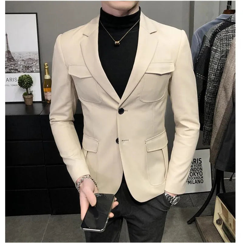 Mens Fashion Blazer Slim Fit