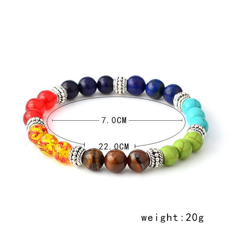 7 Chakra Gem Stone Beads Pendant Necklace Women Yoga Healing - Bonnie Lassio