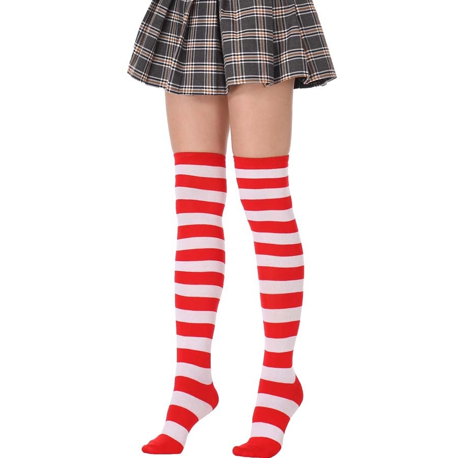 Long Tube Ladies Japanese Blue and White Striped Over-knee Socks Thigh High - Bonnie Lassio