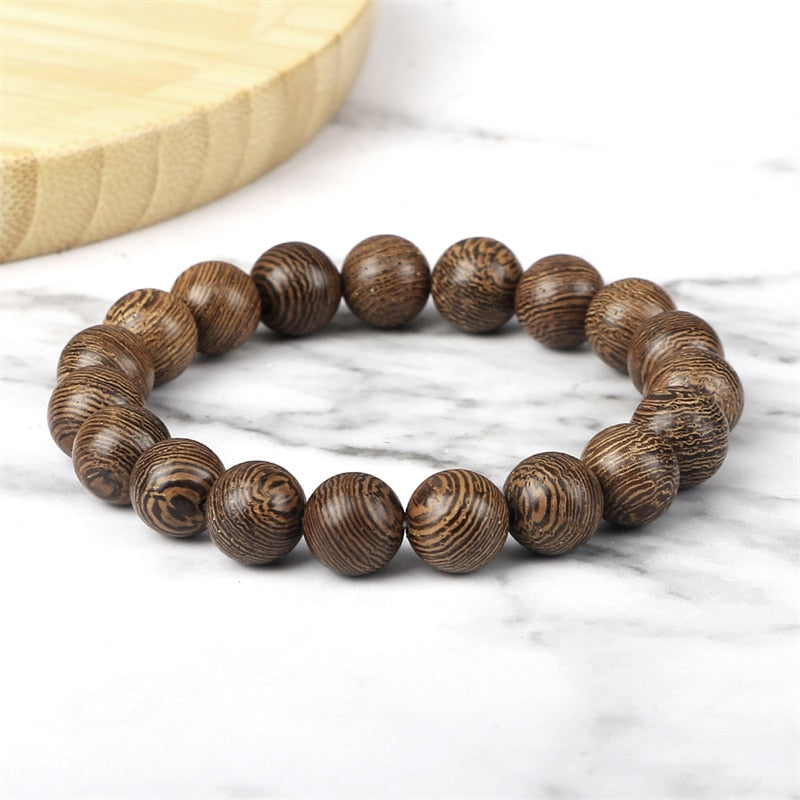 6/8/10/12mm Men Vintage Bracelet Original Wooden Beads Meditation Prayer Buddha Stretch Bracelets&Bangle Women Yoga Jewelry Gift - Bonnie Lassio