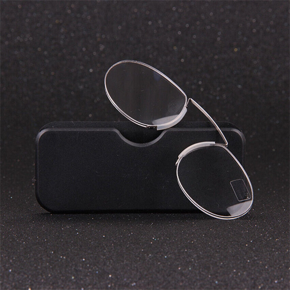 Rimless Nose Clip On Reading Glasses Mini Portable Legless Lazy Glasses Men Women Presbyopic Glasses Magnifying +1.0 - +3.5 - Bonnie Lassio