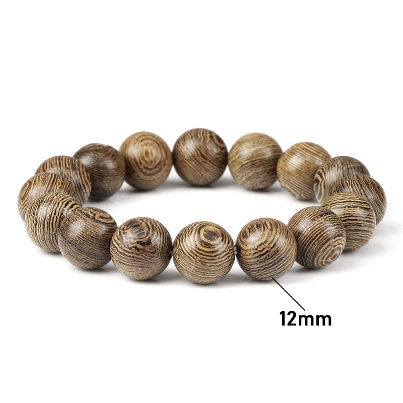 6/8/10/12mm Men Vintage Bracelet Original Wooden Beads Meditation Prayer Buddha Stretch Bracelets&Bangle Women Yoga Jewelry Gift - Bonnie Lassio