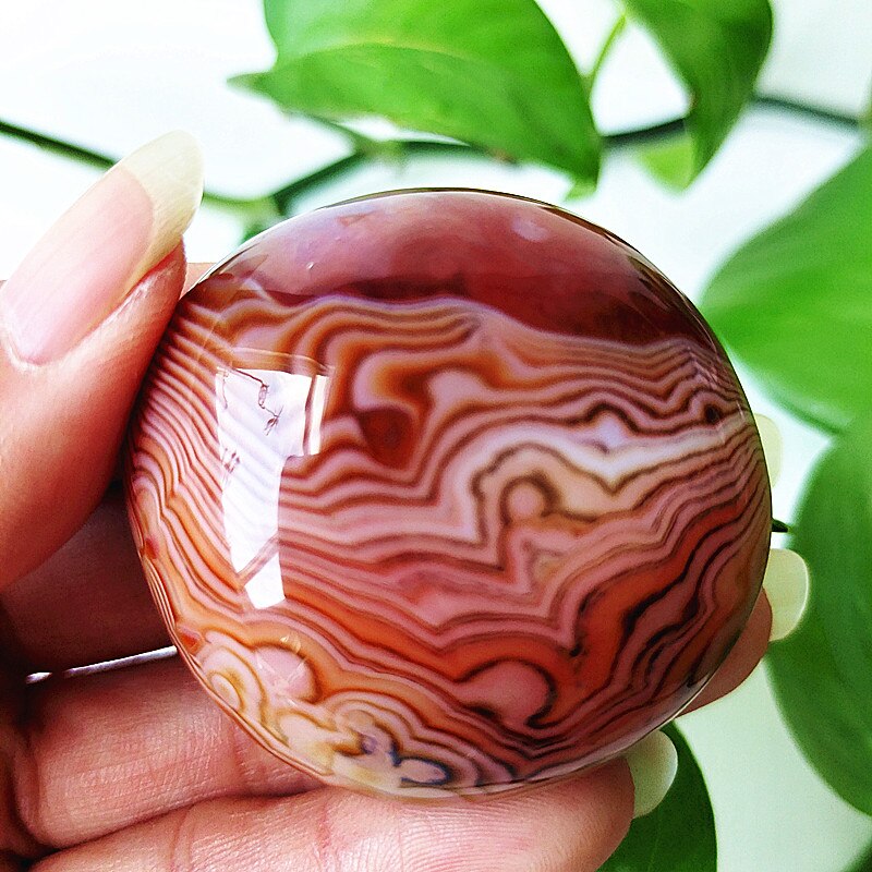 Natural Lace Stone Sardonyx Agate Palm Hand Play Witchcraft Supplies Meditation Spiritual Decor Home Decoration Healing Crystals - Bonnie Lassio