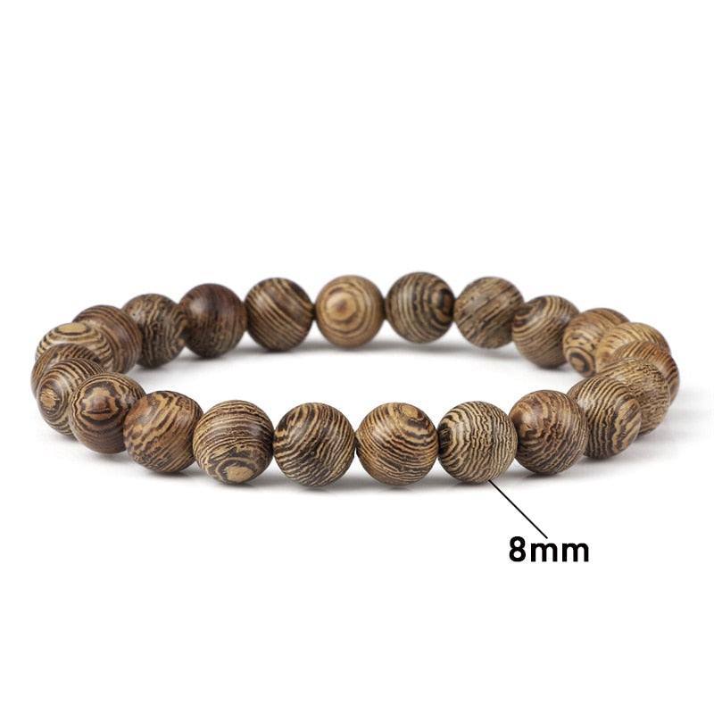 6/8/10/12mm Men Vintage Bracelet Original Wooden Beads Meditation Prayer Buddha Stretch Bracelets&Bangle Women Yoga Jewelry Gift - Bonnie Lassio