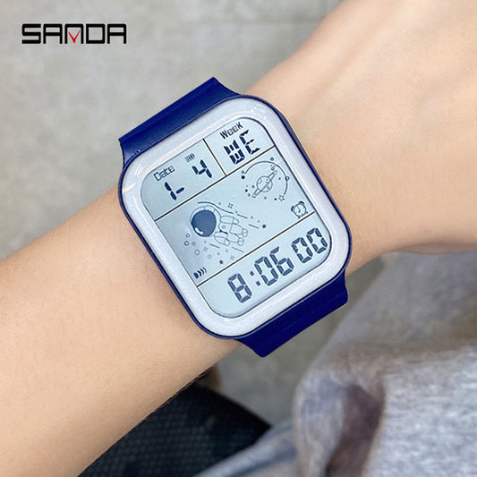 SANDA Men Watches Digital Creative Square Women Watch Sports Electronic Wristwatch 50m Waterproof Multifunction Clock reloj de - Bonnie Lassio