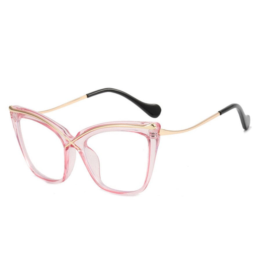 New Fashion Retro Designer Anti Blue Light Women Glasses Metal Cat Eye Frame Brand Quality Trend Clear Reding Computer Eyeglasse - Bonnie Lassio